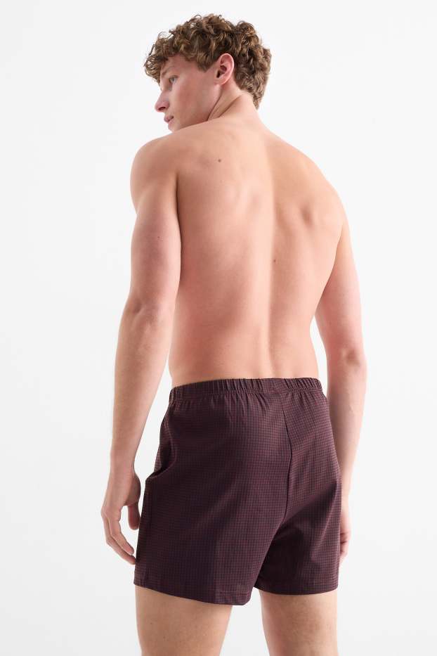 Mężczyźni - Wielopak, 2 pary - bokserki - dżersej - czerwony / niebieski