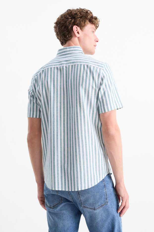 Herren - Hemd - Regular Fit - Button-down - gestreift - dunkelgrün
