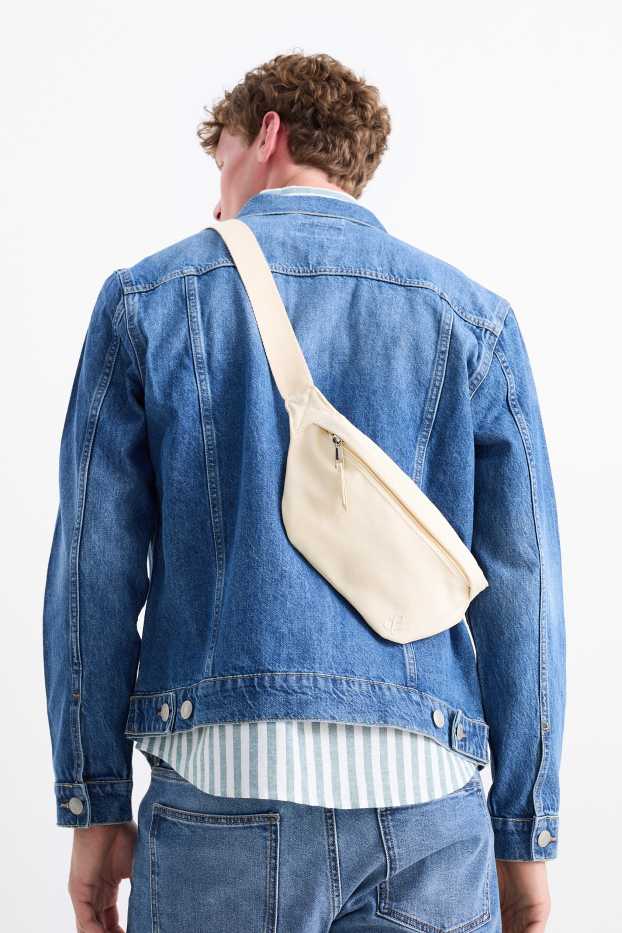 Hommes - Sac banane - blanc crème