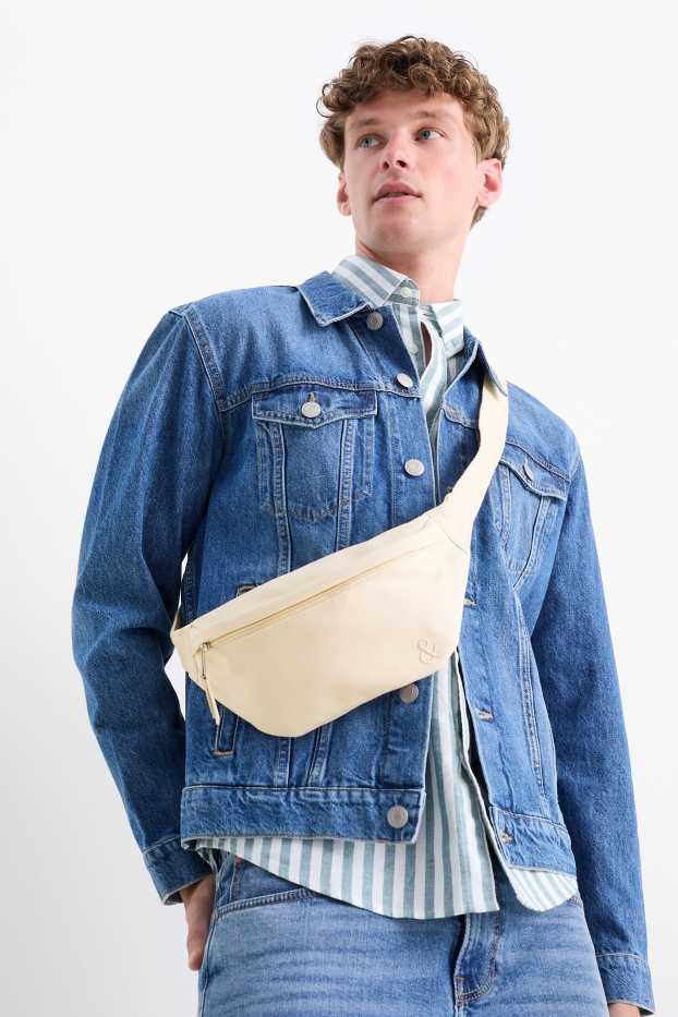 Hommes - Sac banane - blanc crème