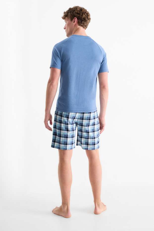 Herren - Shorty-Pyjama - blau