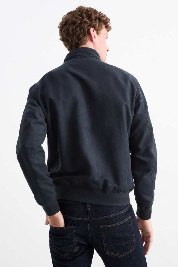 Heren - Blouson - imitatiesuède - donkerblauw