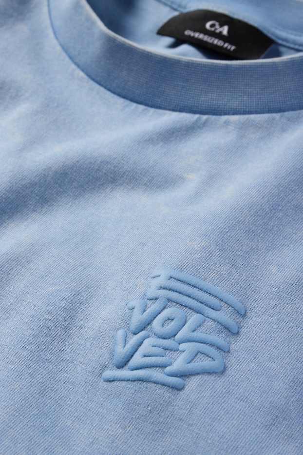 Men - T-shirt - oversized - blue