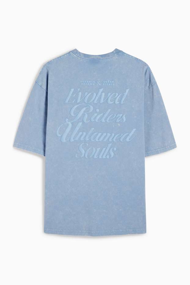 Men - T-shirt - oversized - blue