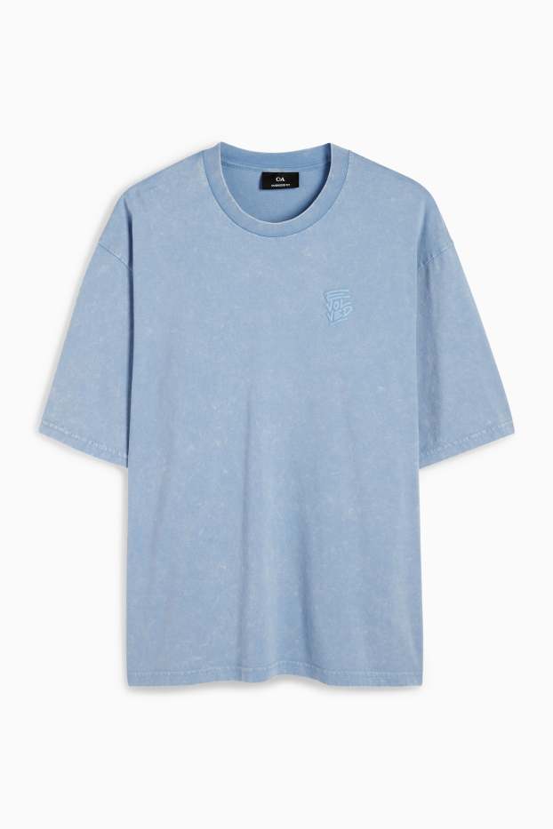 Men - T-shirt - oversized - blue