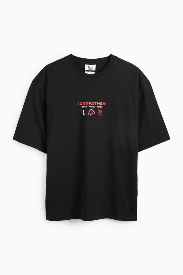 Pánské - Tričko - oversized - Kmotr - černá