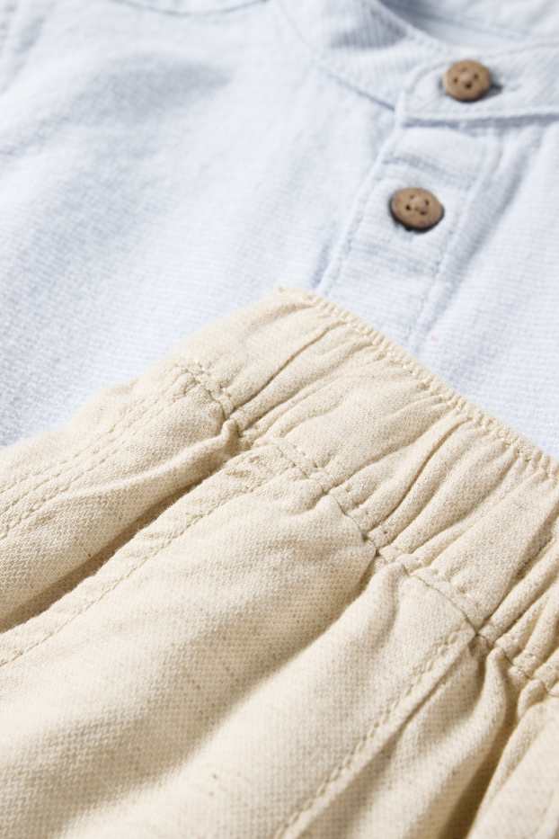 Baby: jongens - Baby-outfit - 2-delig - licht beige
