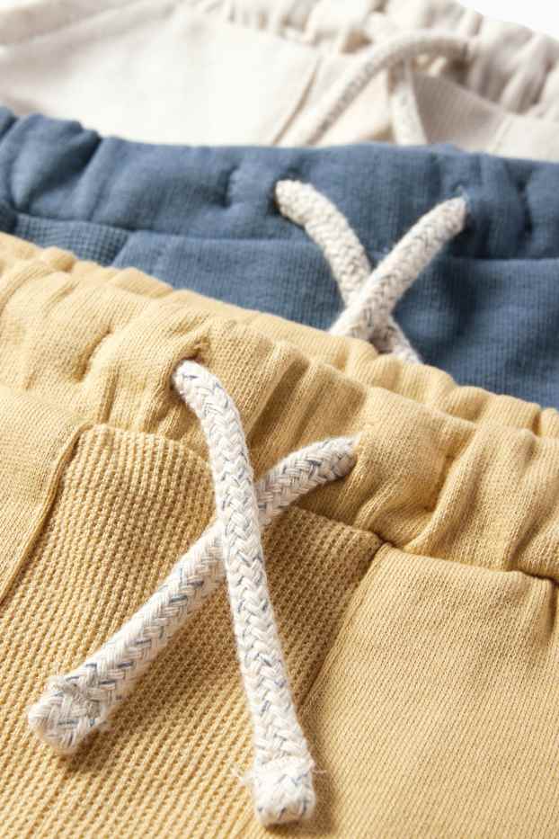Baby Jungen - Multipack 3er - Baby-Shorts - strukturiert - blau