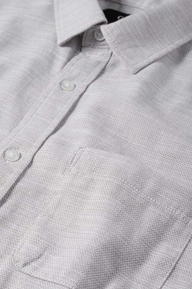 Hommes - Chemise - regular fit - col kent - gris