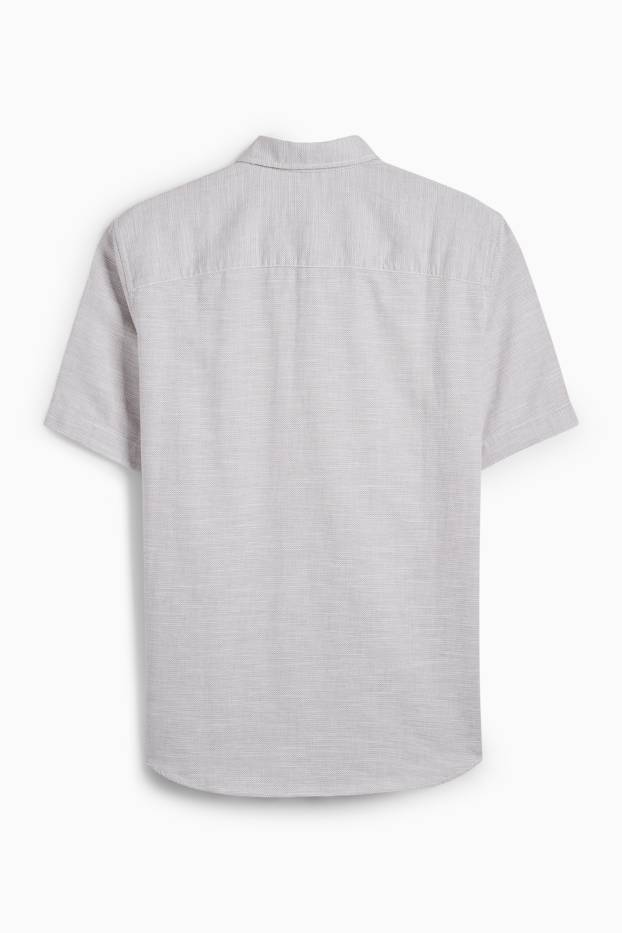 Hommes - Chemise - regular fit - col kent - gris
