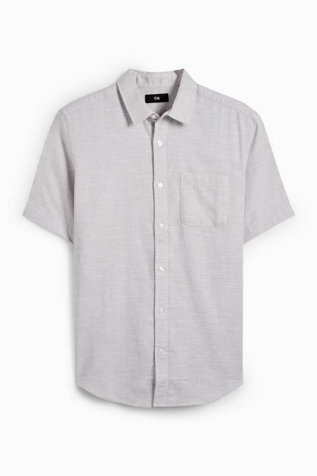 Hommes - Chemise - regular fit - col kent - gris