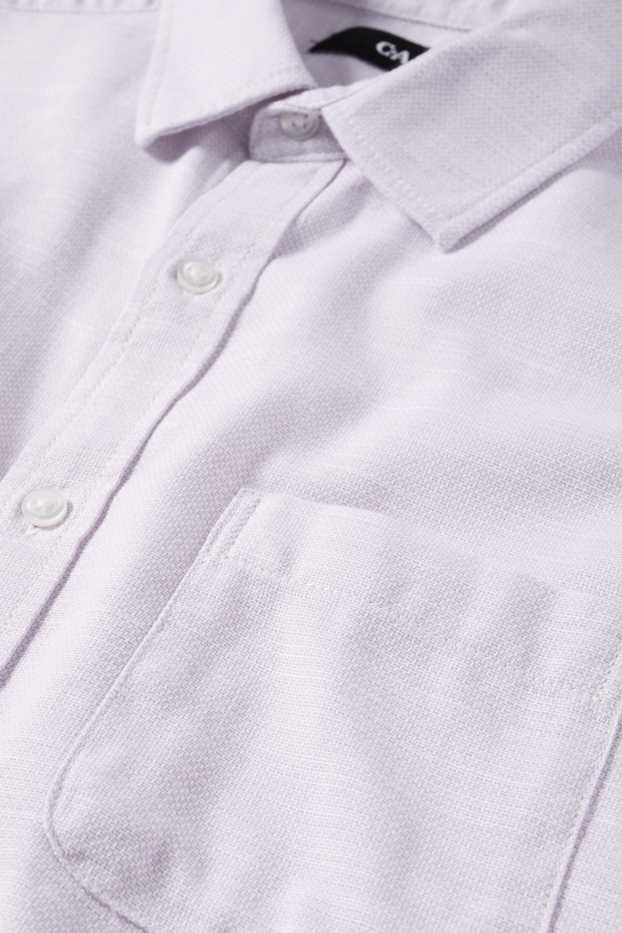 Uomo - Camicia - regular fit - collo all'italiana - viola chiaro