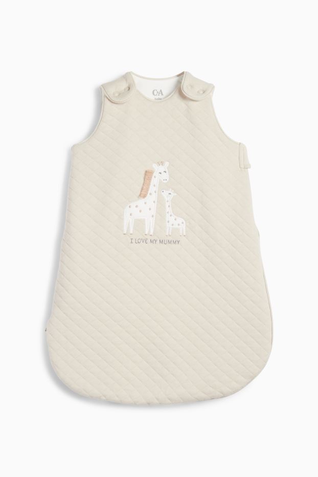 Unisex - Giraffe - babyslaapzak - 0 tot 4 maanden - licht beige