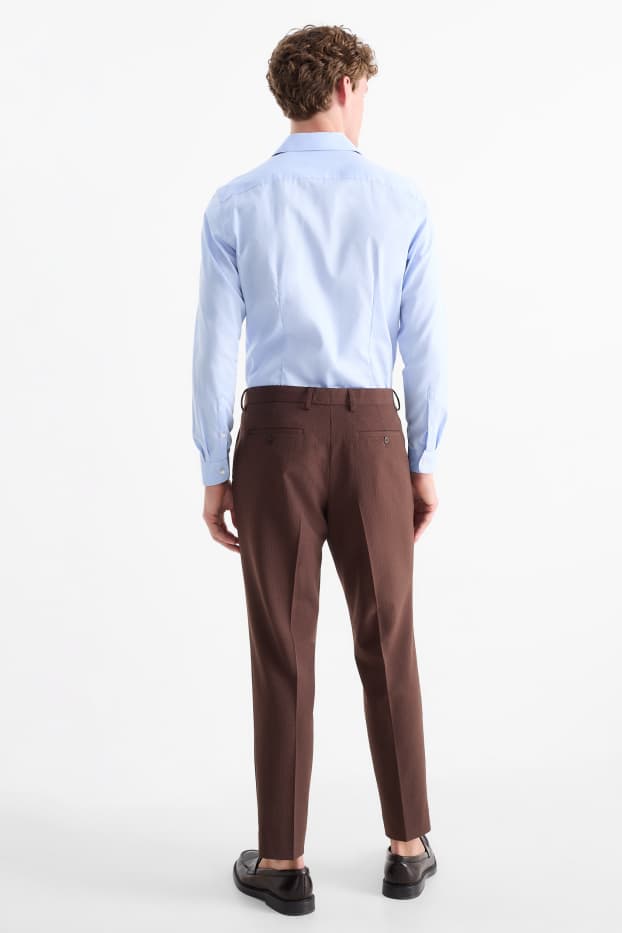 Bărbați - Pantaloni modulari - slim fit - maro închis