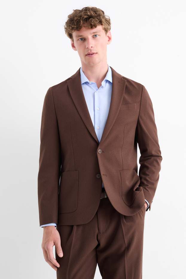 Uomo - Giacca coordinabile - slim fit - marrone scuro