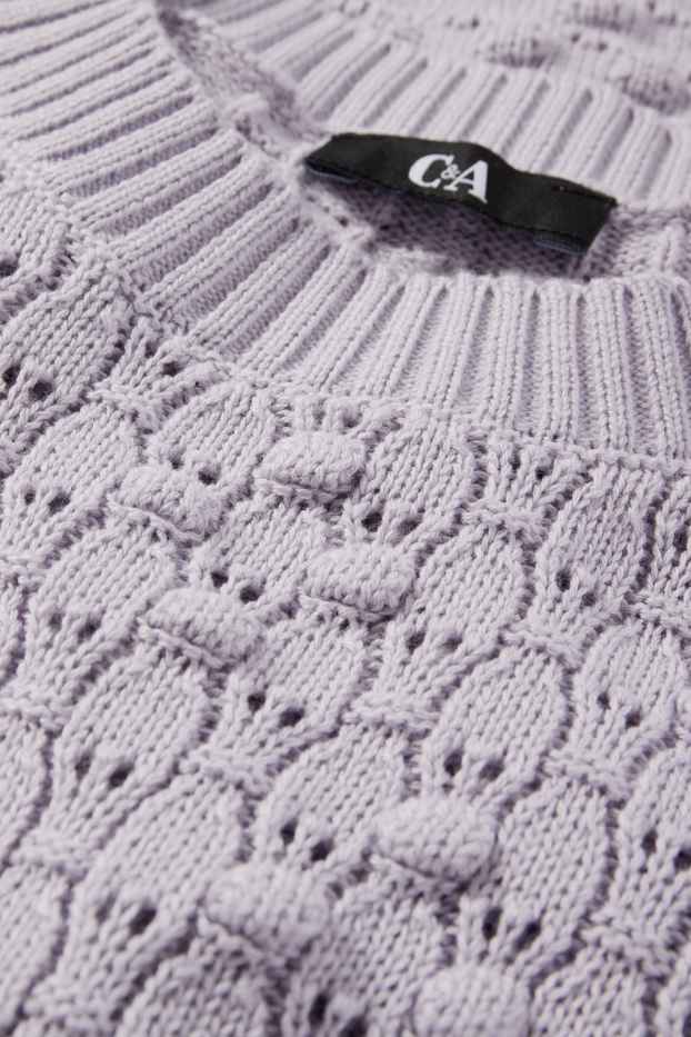 Damen - Pullover - strukturiert - hellviolett