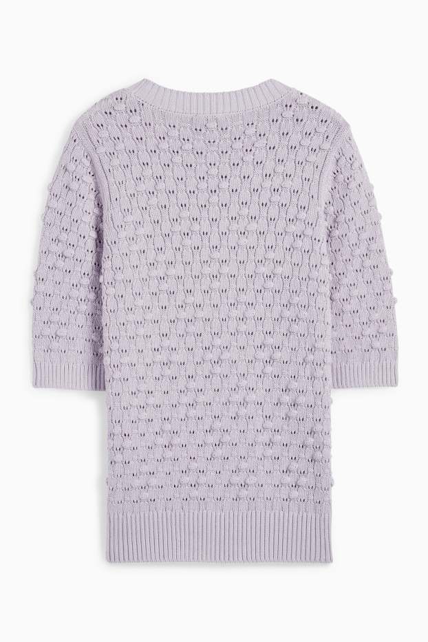 Damen - Pullover - strukturiert - hellviolett