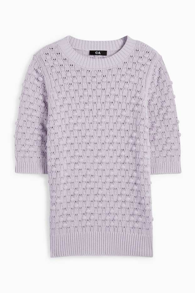 Damen - Pullover - strukturiert - hellviolett