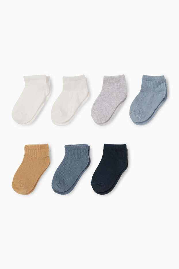 Baby Boys - Multipack of 7 - baby trainer socks - blue