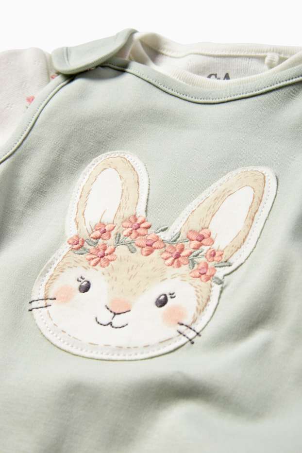 Neonate - Coniglietto - set con tutina - 2 pezzi - verde menta