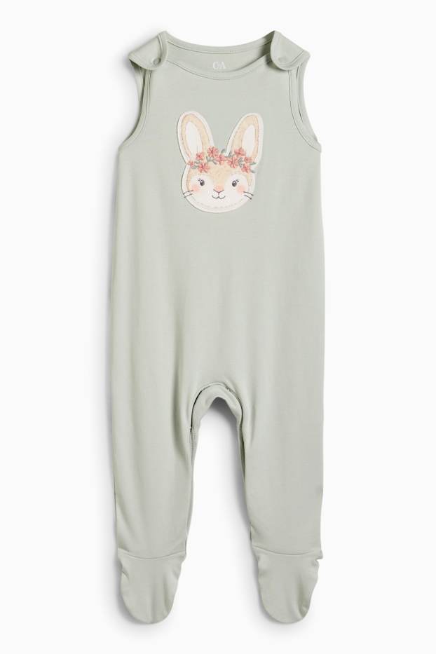 Neonate - Coniglietto - set con tutina - 2 pezzi - verde menta
