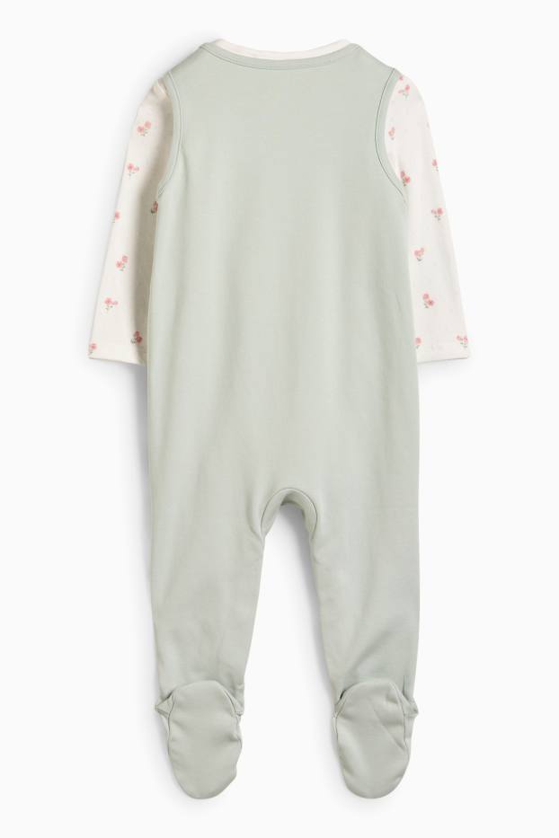 Neonate - Coniglietto - set con tutina - 2 pezzi - verde menta