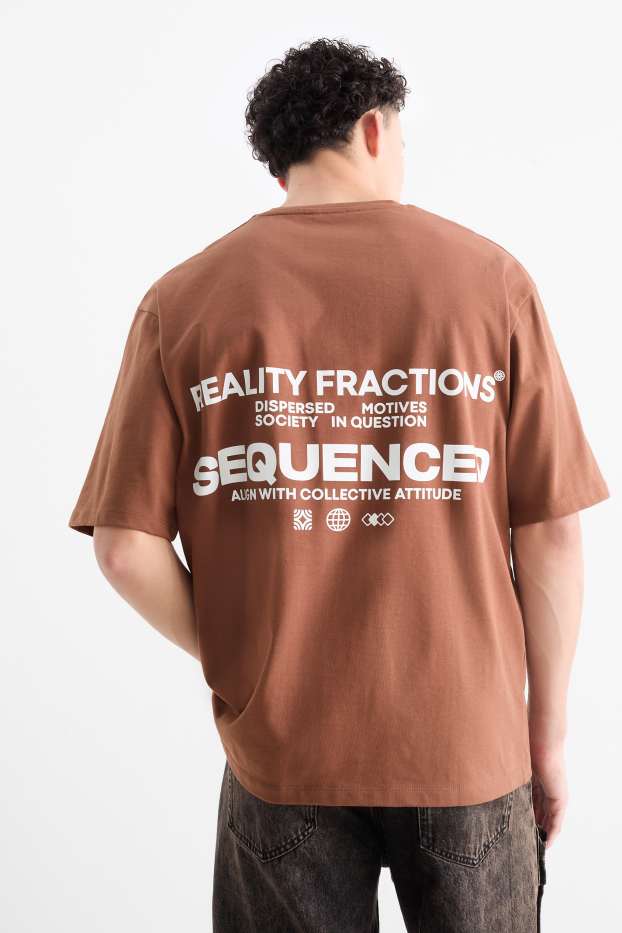 Hommes - T-shirt - oversize - marron