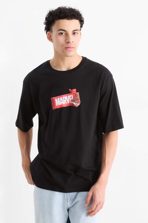 Men - T-shirt - oversized - Marvel - black