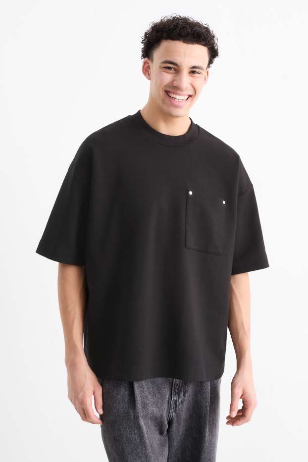 Hommes - T-shirt - oversize - noir