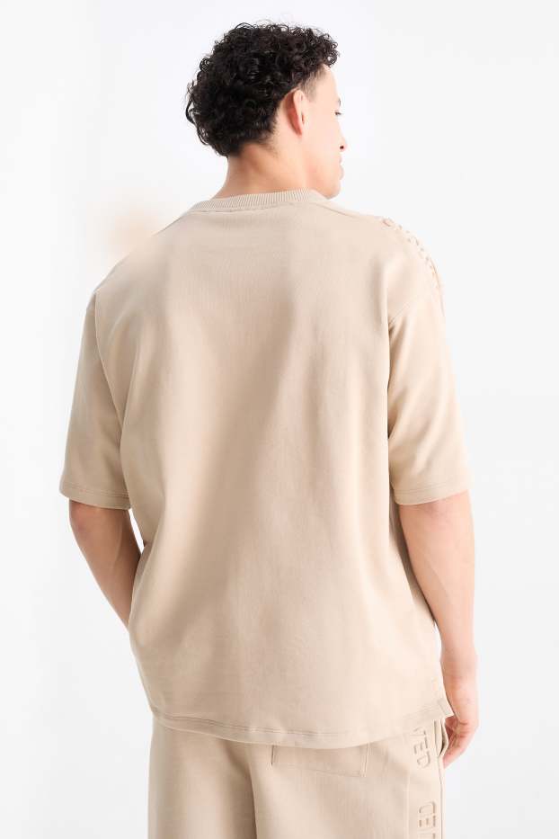 Hommes - T-shirt - oversize - beige