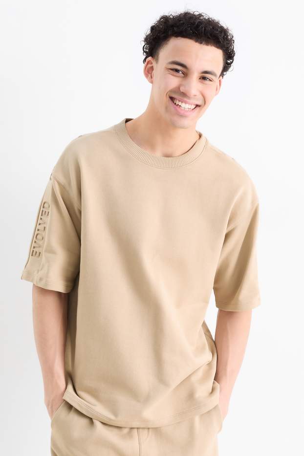 Hommes - T-shirt - oversize - beige