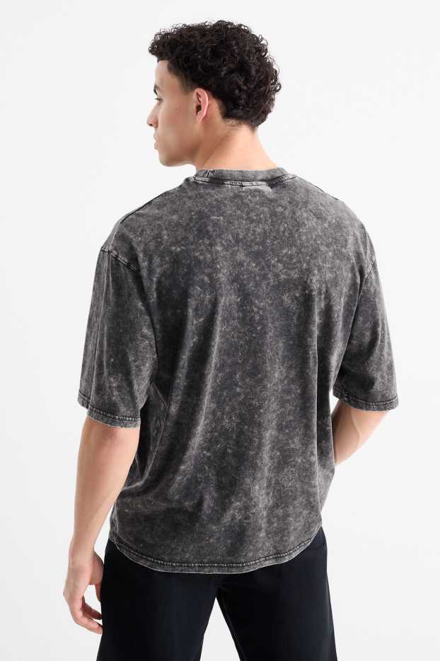 Men - T-shirt - oversized - dark gray