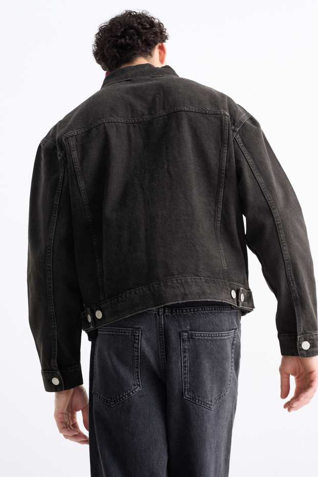 Herren - Oversized-Jeansjacke - dunkeljeansgrau