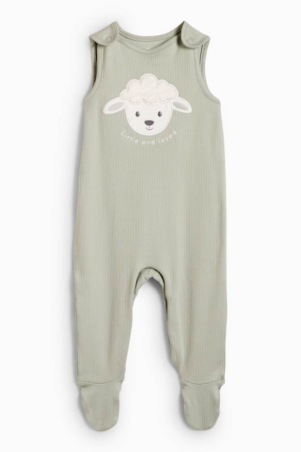 Bebés niños - Oveja - conjunto de pelele - 2 prendas - verde menta