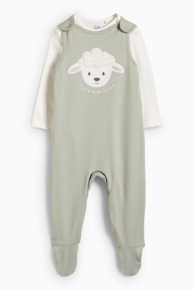 Bebés niños - Oveja - conjunto de pelele - 2 prendas - verde menta