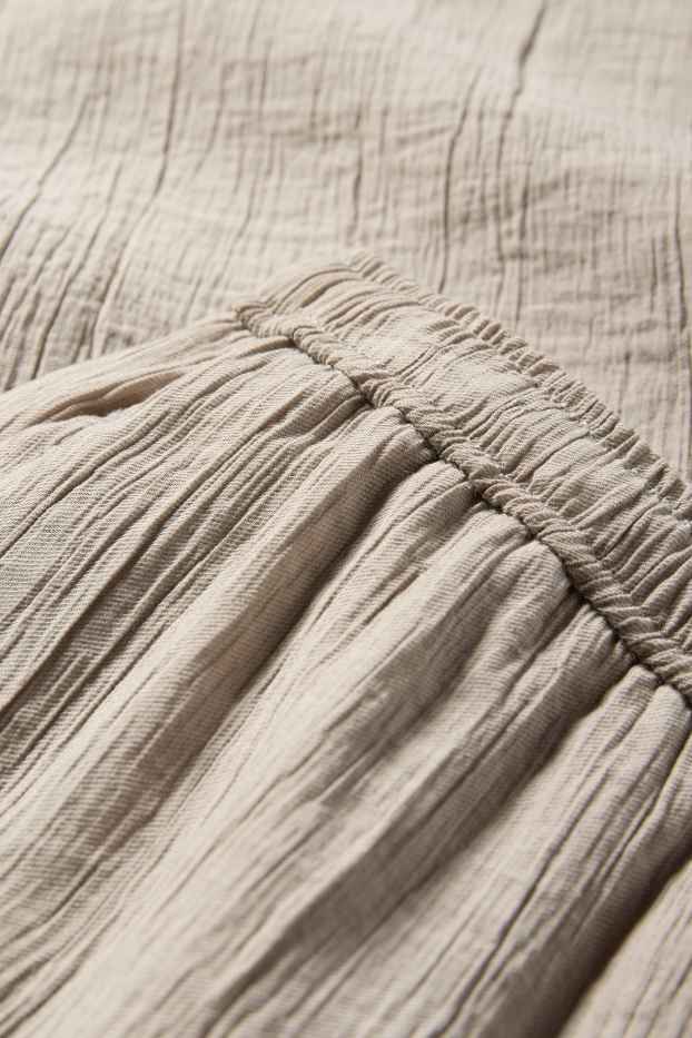 Damen - Stoffhose - Mid Waist - Wide Leg - grau