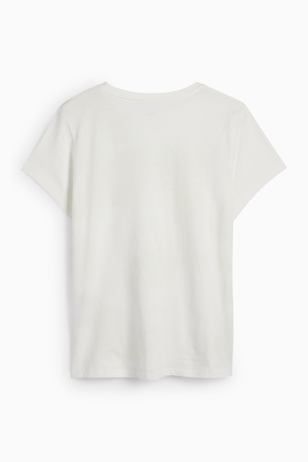 Femmes - T-shirt - vert / blanc crème