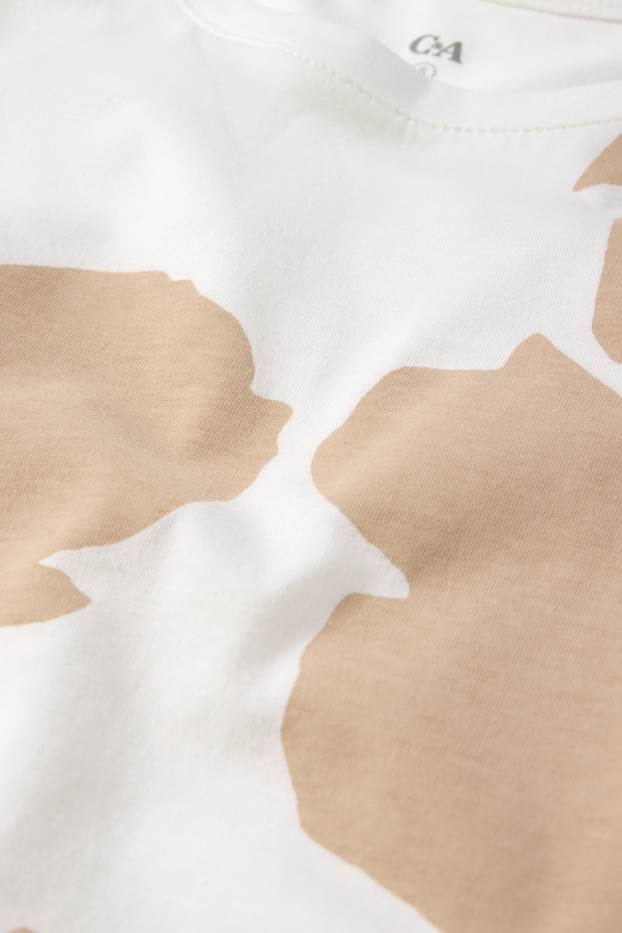 Damen - T-Shirt - weiß / beige