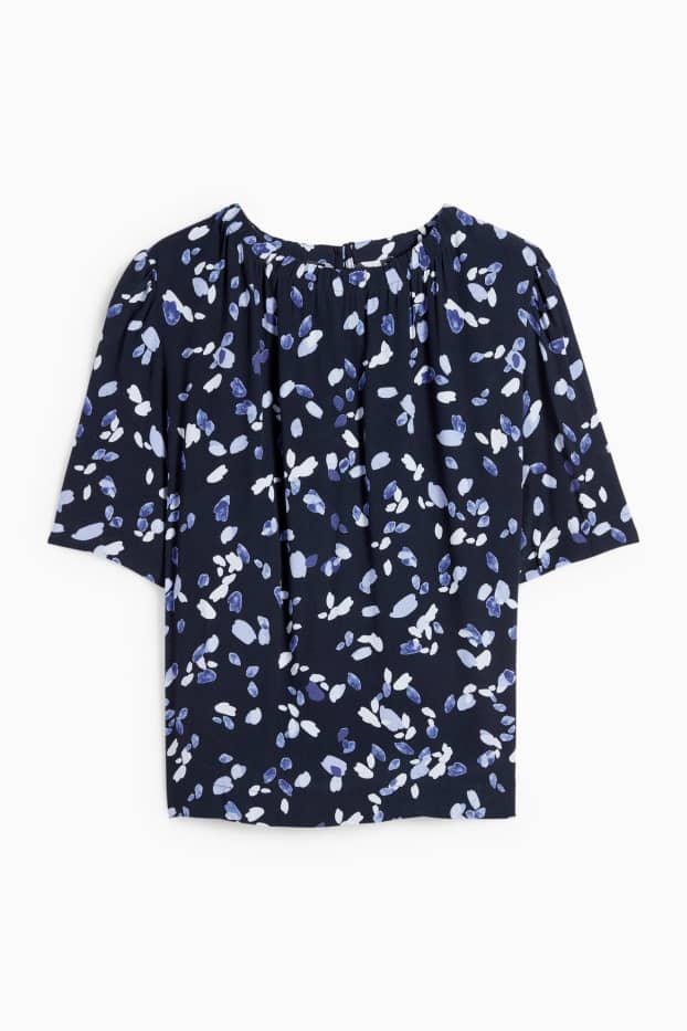 Dames - Blouse - met patroon - donkerblauw