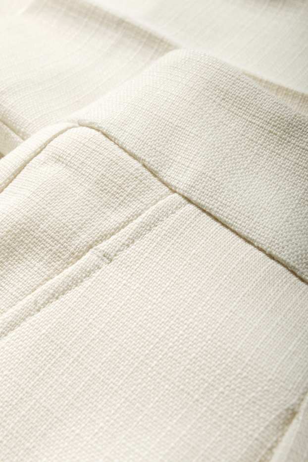 Femei - Pantaloni de stofă - talie înaltă - cigarette fit - alb-crem