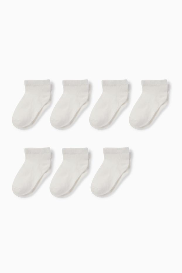 Unisex - Multipack of 7 - baby trainer socks - white