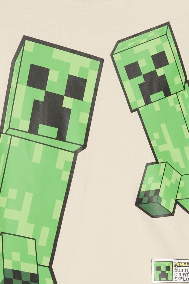 Kinder Buben - Multipack 3er - Minecraft - Kurzarmshirt - cremefarben