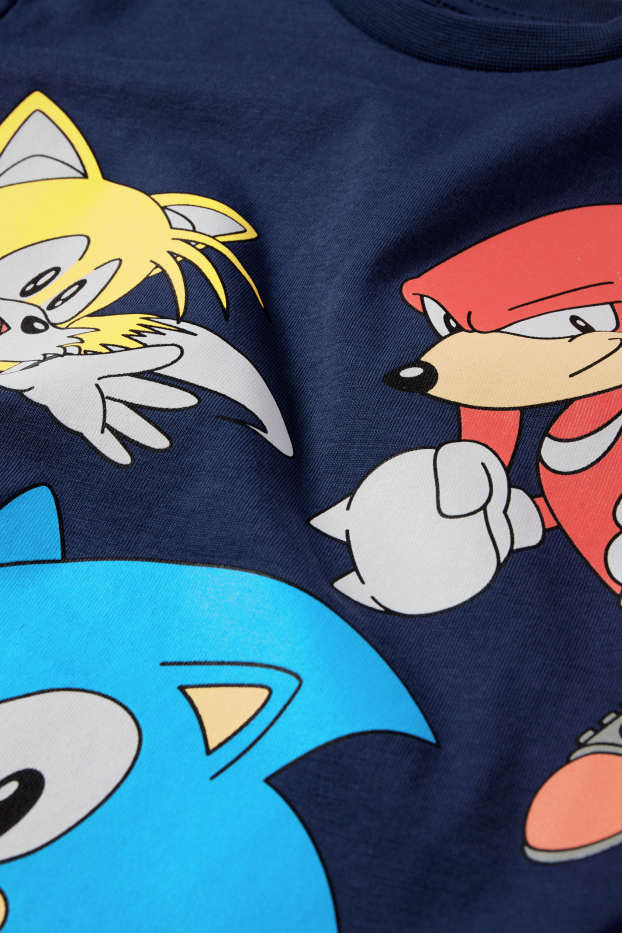 Děti - chlapci - Ježek Sonic - tričko s krátkým rukávem - tmavomodrá