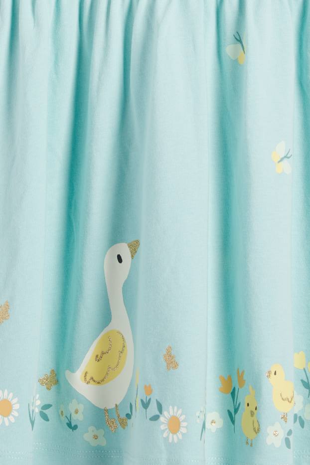 Enfants filles - Lot de 3 - fleurs et papillons - robes - turquoise