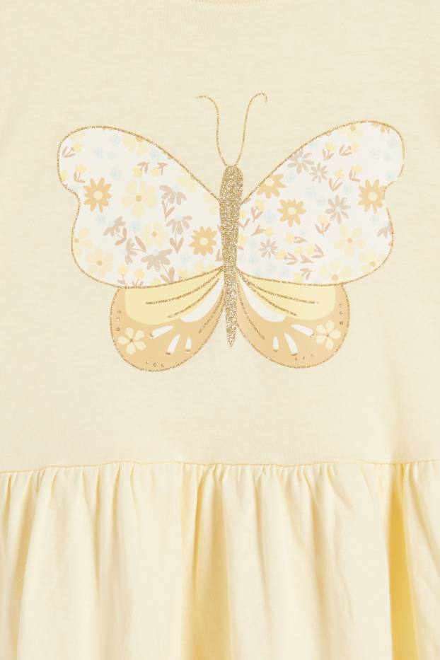 Enfants filles - Lot de 3 - fleurs et papillons - robes - turquoise