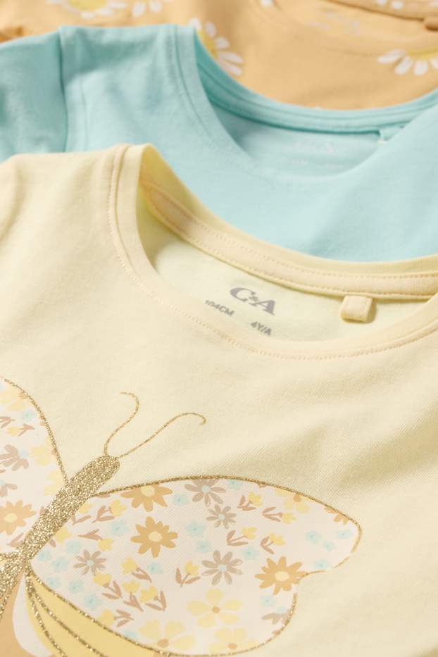 Enfants filles - Lot de 3 - fleurs et papillons - robes - turquoise