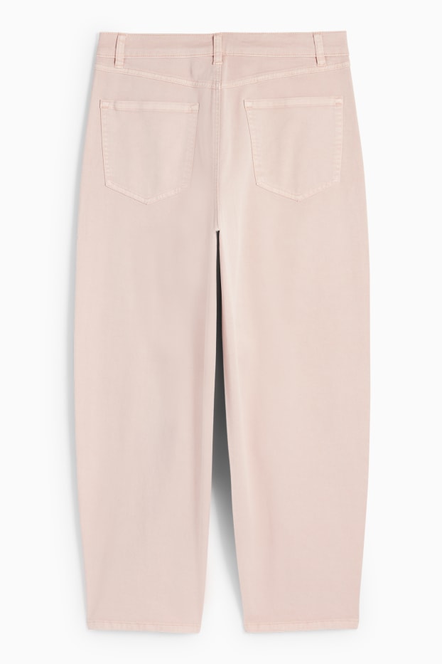 Damen - Barrel Jeans - High Waist - rosa
