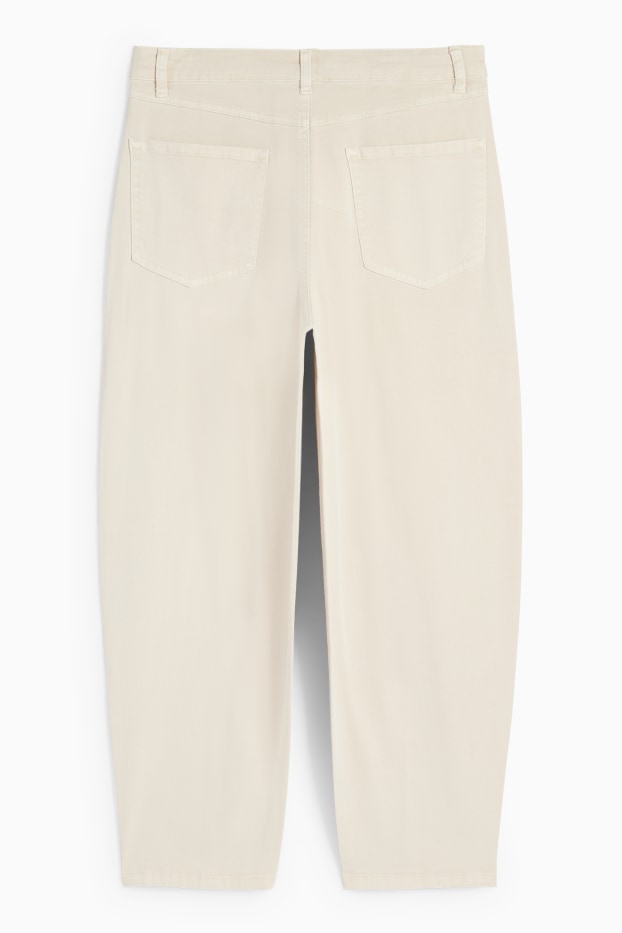 Dames - Barrel jeans - high waist - licht beige