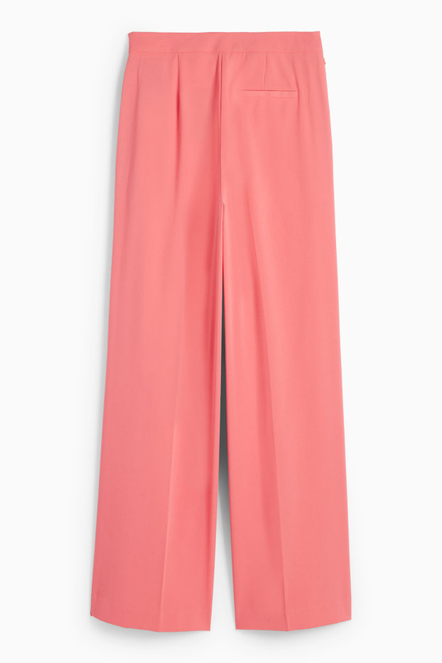 Femmes - Pantalon de bureau - high waist - wide leg - rose