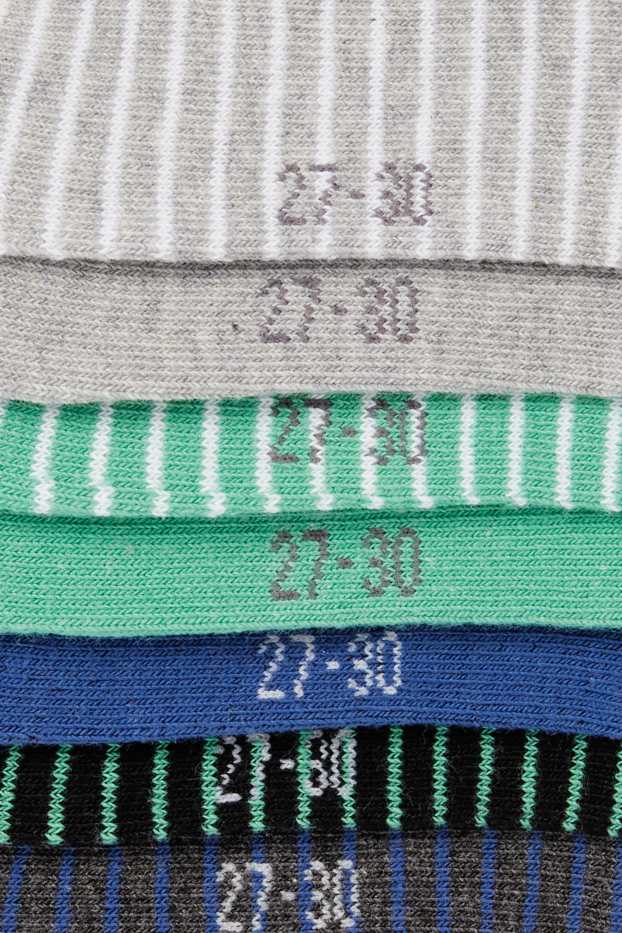Enfants garçons - Lot de 7 paires - socquettes de sport - gris clair chiné